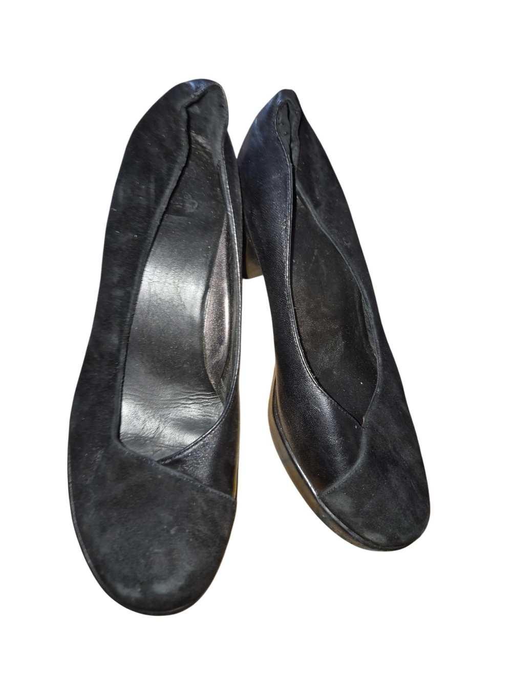 Danskin Black Suede & Leather Rounded-Toe Heel Shoes- Sleek Everyday Style